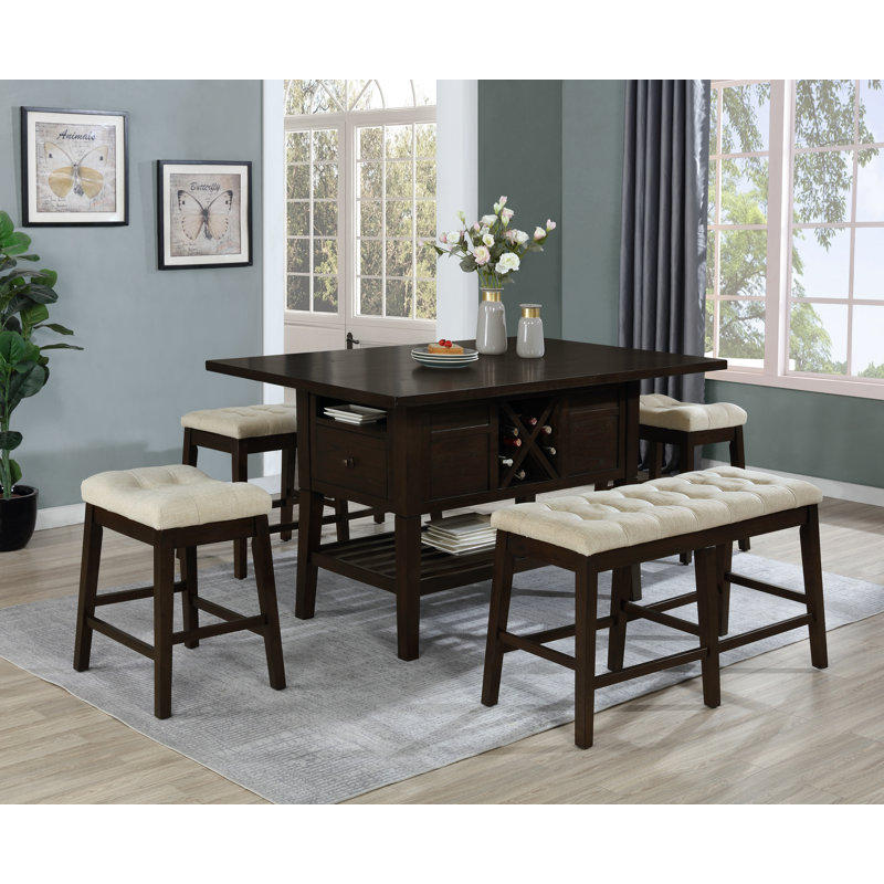 Cahlani 6 - Person Counter Height Dining Set with Storage