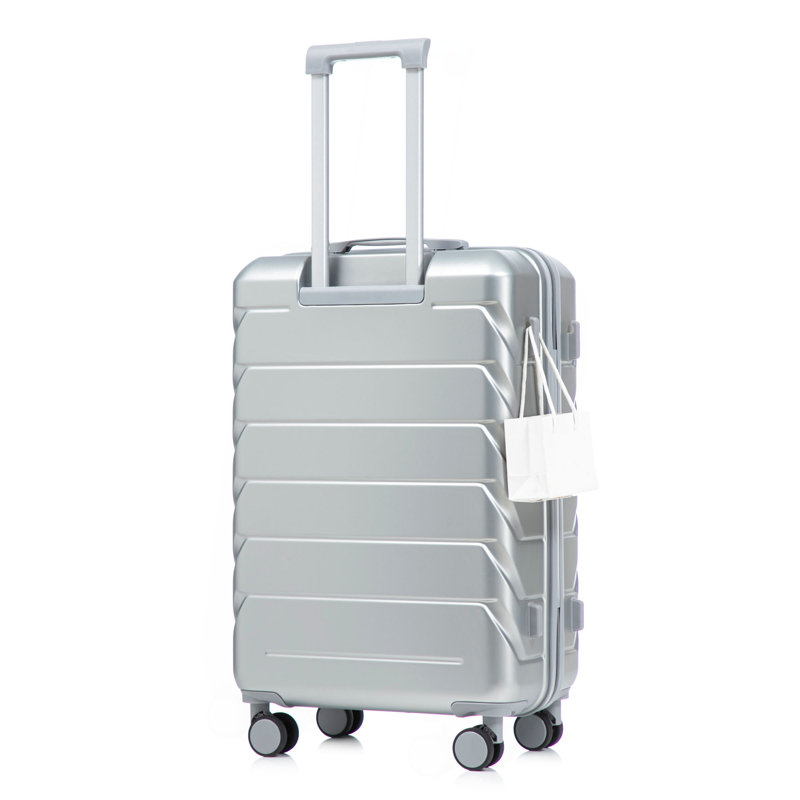 Grand bagage à carreaux en plastique dur 28 pouces ABS - Surface résistante aux égratignures Quatre roues multidirectionnelles, avec serrure à combinaison et crochets latéraux