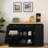 Multi-Functional Storage Sideboard With Sliding Door, Trash Can Compartment, And 3-Tier Spice Rack For Kitchen And Dining Room-1709000827