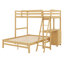 Lit simple superposé au dessus d'un lit double avec bureau et 3 tiroirs de rangement, cadre de lit superposé en bois massif pour enfants, adolescents, adultes-118028442