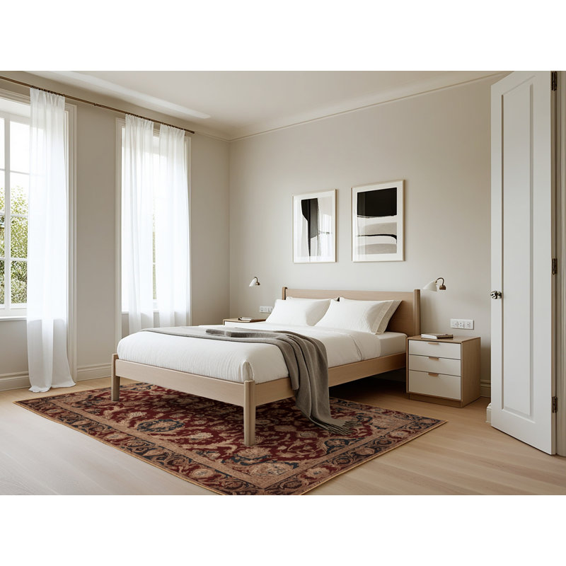 Tapis brun français lavable à la machine, Rectangle 5 pi x 7 pi