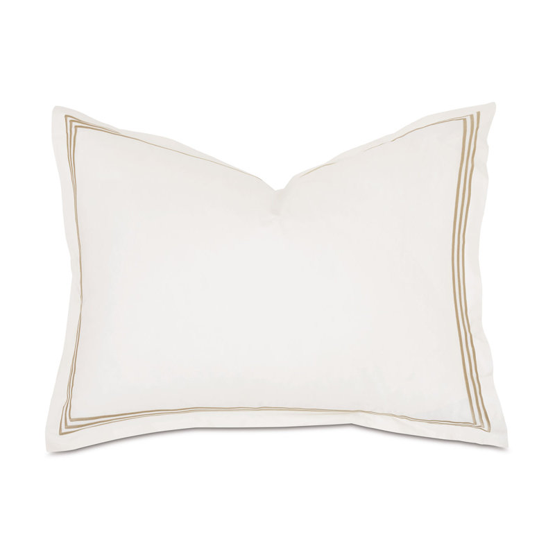 Taie décorative Tessa Percale, Ivoire / bisque, Standard, Rayures multicolores