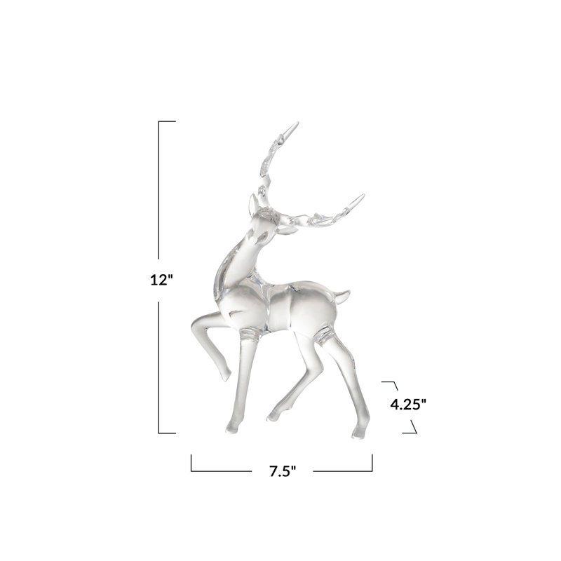 Figurine de cerf debout en acrylique transparent