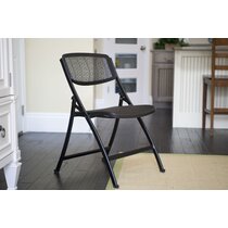 Vinyl Upholstered Folding Chair (4 Pack) - Heavy Duty 1.25 Thick Padded  Seat and Back, Triple Braced - Quad Hinging, 300 lb Tested (Black)