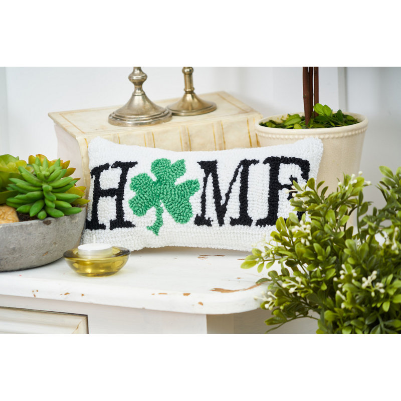 Daedalus Shamrock Home St. Patrick's Day Hooked Pillow
