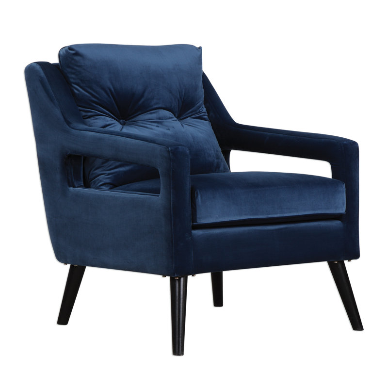 Griffithville Velvet Armchair, Blue Polyester