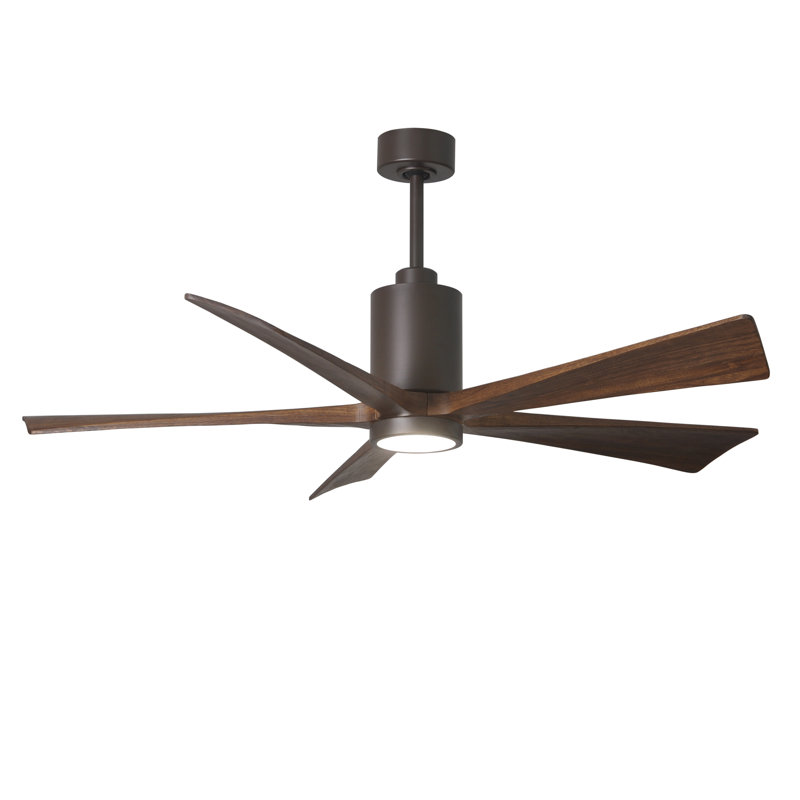 Patricia 60'' Ceiling Fan with LED Lights, Textured Bronze, Walnut Tone