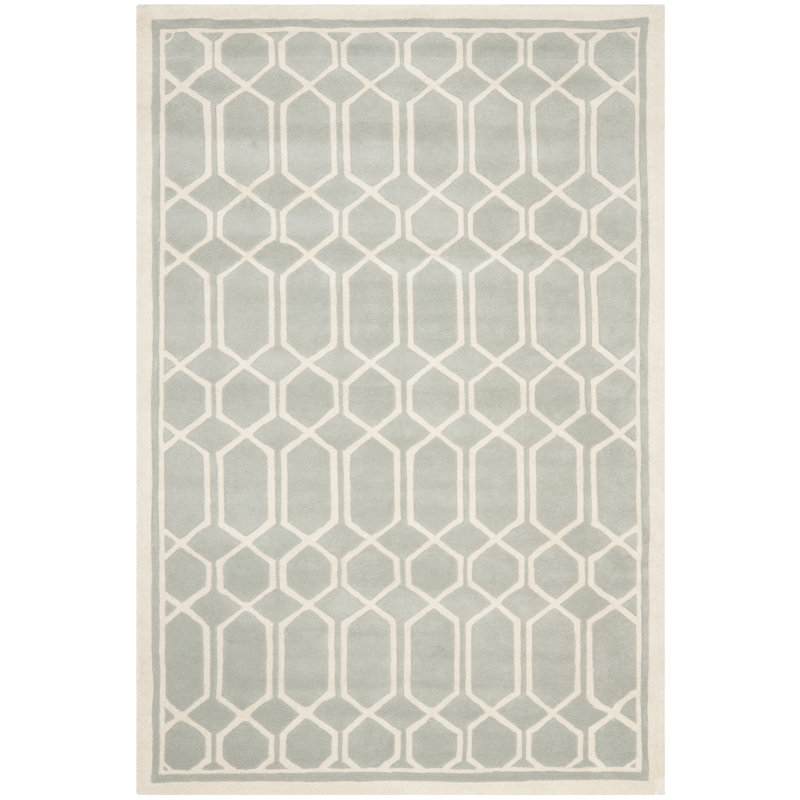 Swallow Hand Tufted Wool Geometric Rug, Rectangle 3' x 5'