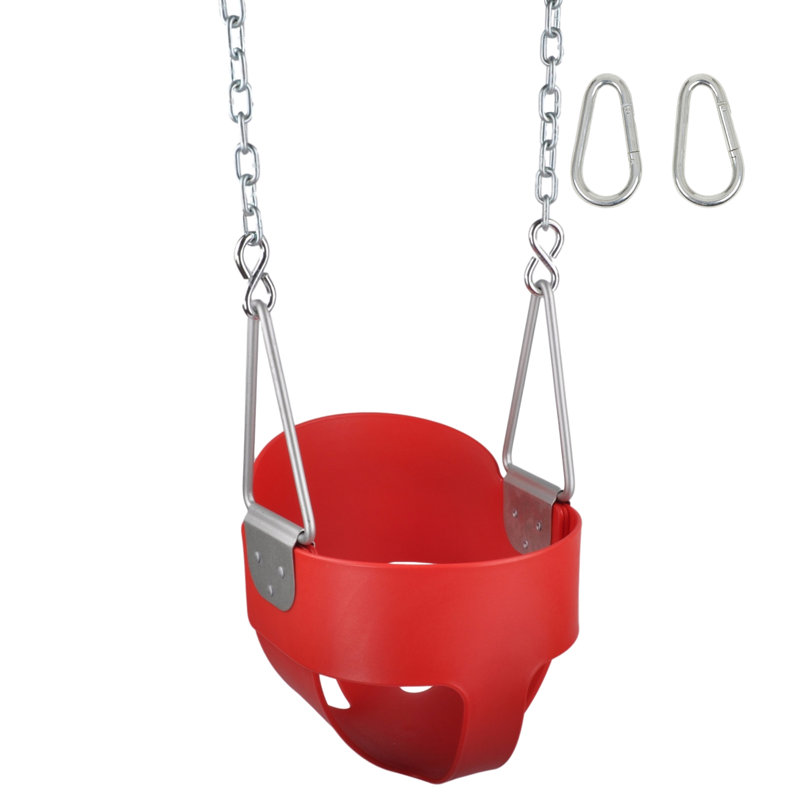 Siège de balançoire pour bébé avec chaînes et crochets, Rouge