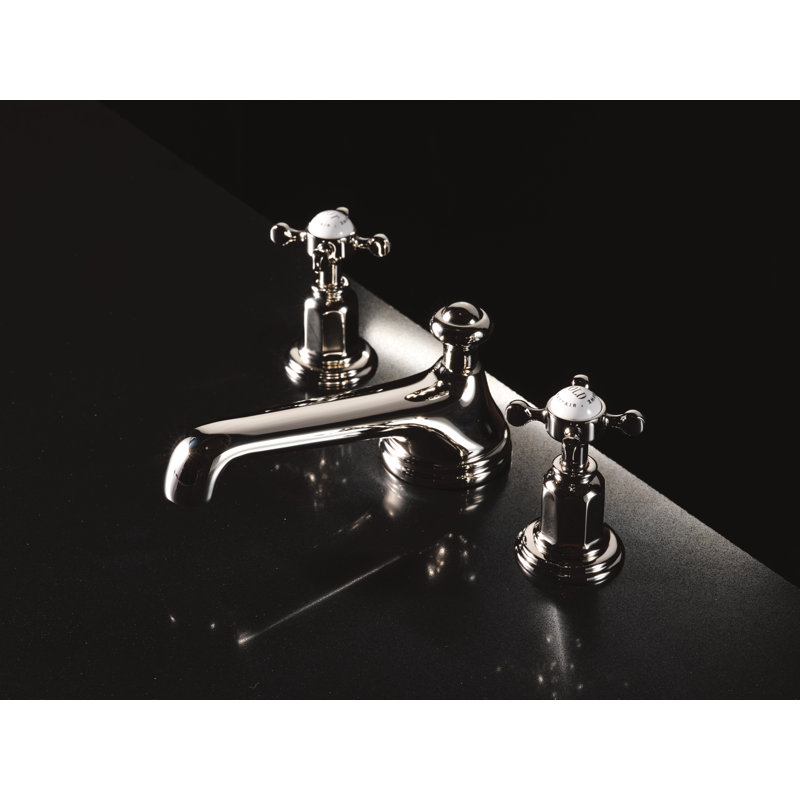 Edwardian™ Widespread Bathroom Faucet with Drain Assembly, Polished Nickel