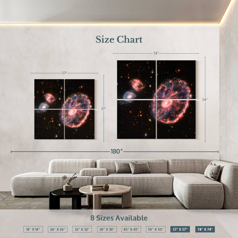 Oberle The Cartwheel Galaxy From Webb, 74" H x 74" W
