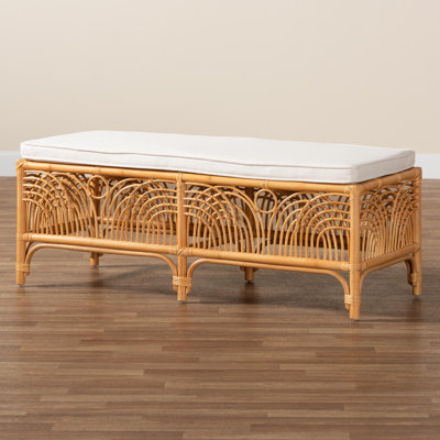Bellinda Polyester Blend Upholstered Rattan Bench