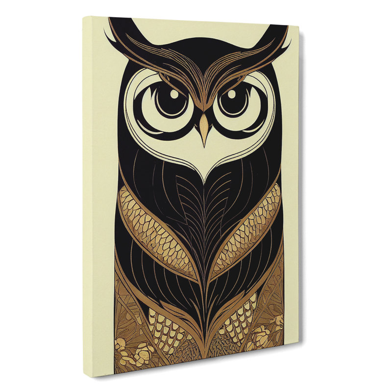 Art Nouveau Owl No.1 - Wrapped Canvas, 60cm H x 40cm W x 3cm D