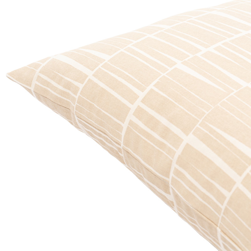 18" x 18" Tan and Beige Cotton Throw Pillow Set