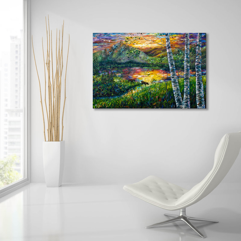 «Sleeping Meadow» par Lena Owens, art mural en verre acrylique, H 24 po x l 36 po x P 0,2 po