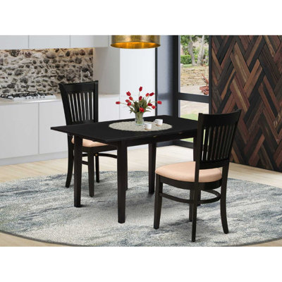 Ensemble de table de salle à manger rectangulaire en bois massif avec plateau papillon