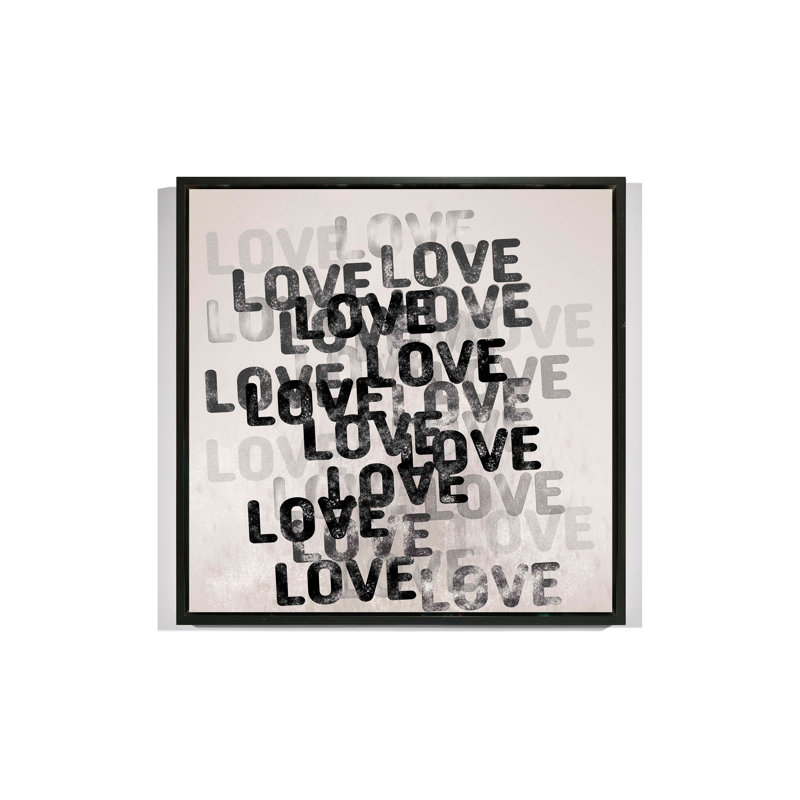 Love, Black Floater Framed, 51" H x 51" W
