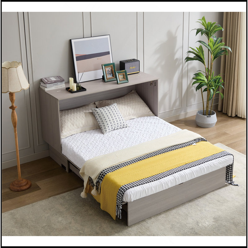 Lit escamotable pliant polyvalent avec fonctionnalité de rangement et de chargement