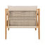 Ensemble de 2 chaises longues en corde d'acacia et beige avec table d'appoint en béton et acacia - gris clair, chaise-315809852