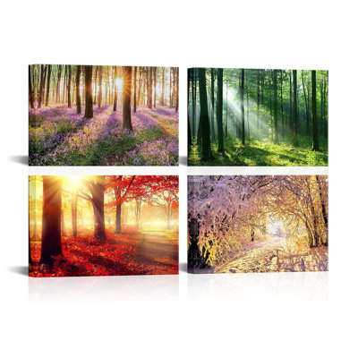 4 Piece Wrapped Canvas Wall Art