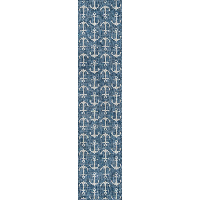 Tapis intérieur / extérieur bleu Glidden, Tapis de couloir 2 pi x 6 pi