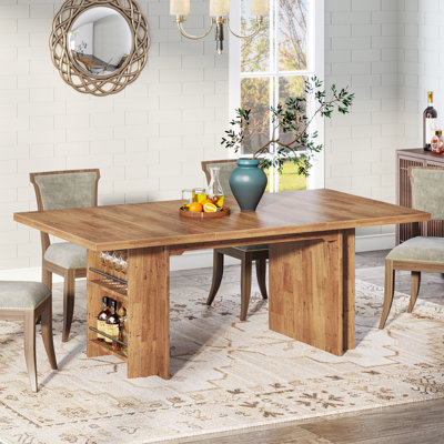 Dining Table with Storage Shelves