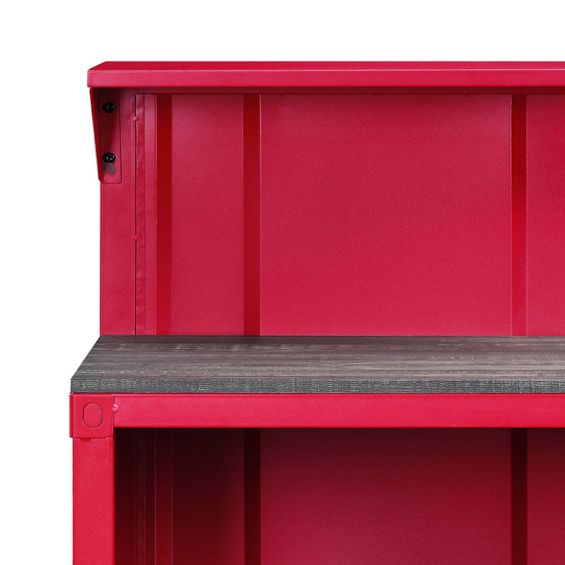 Bureau de réception rectangulaire en bois Cargo, Rouge