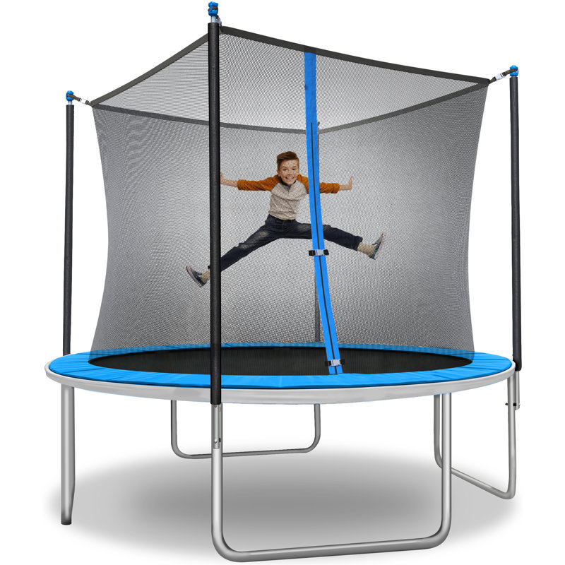 Trampoline de jardin ronde de 10 pi avec enceinte de sécurité et garantie à vie sur le tapis de saut Sportspower de TruJump