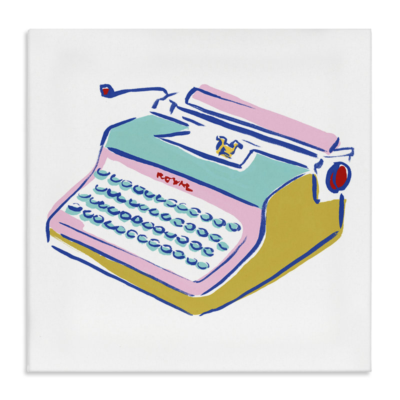 Art mural sur toile Simple Retro Typewriter par June Erica Vess, H 17 po x l 17 po
