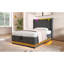 Lit simple tapissier, fonction DEL à 360 degrés, boutons / applications / télécommande, lit de rangement hydraulique avec chargement USB Type-C, gris, lin (sans matelas)-670608689-670608688
