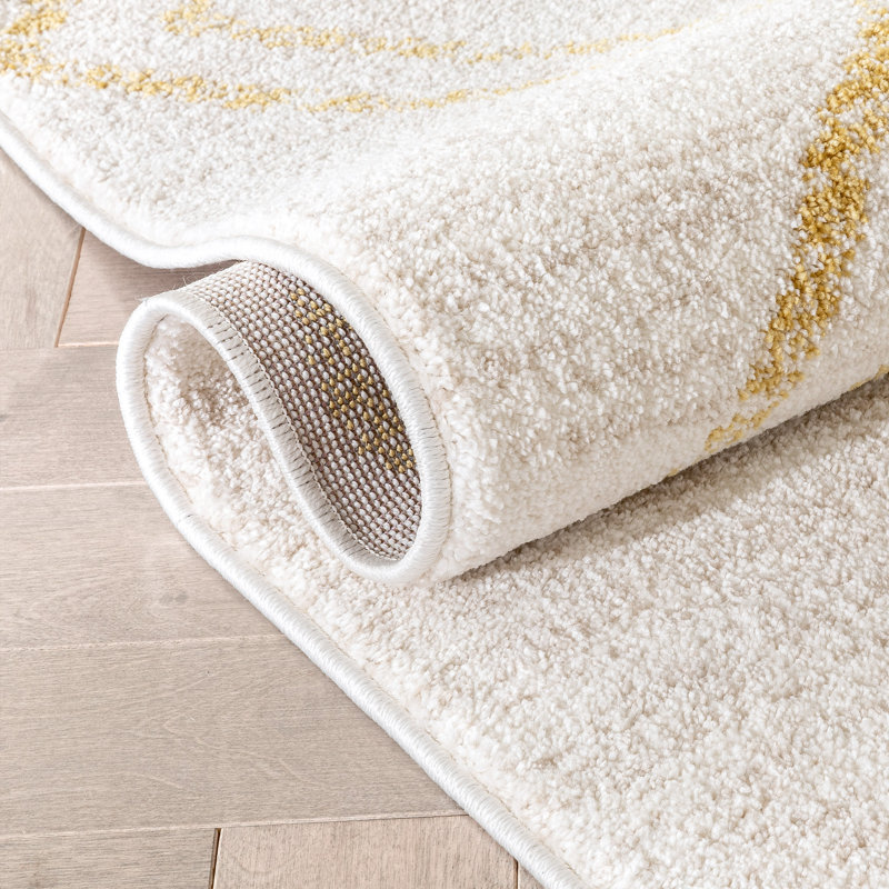 Kennedy Yellow/Ivory Children's Rug, Rectangle 160 x 220cm