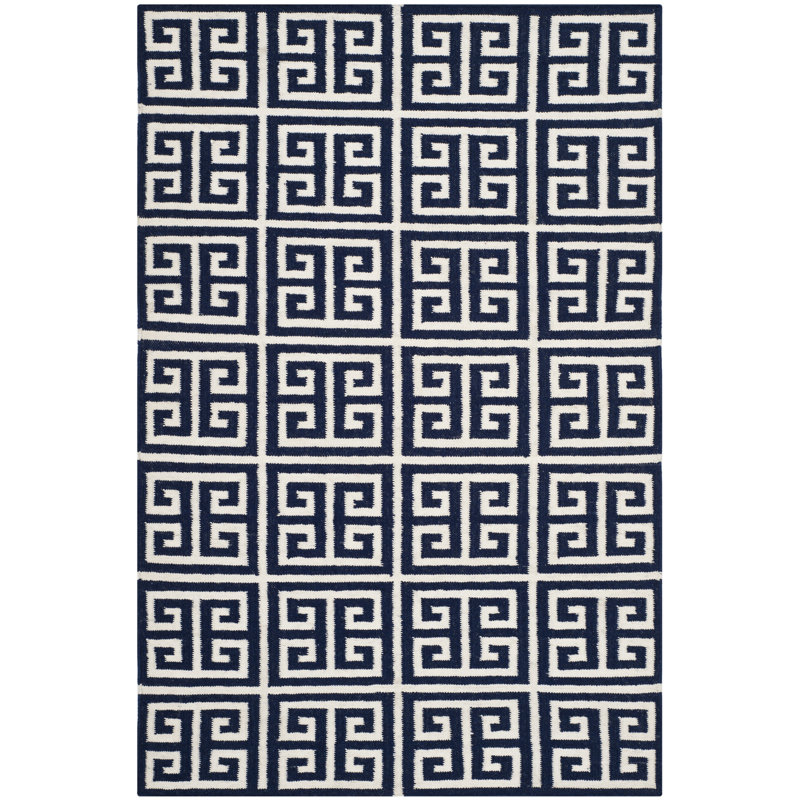 Feliciano Geometric Wool Hand Woven Area Rug, Rectangle 122 x 183 cm
