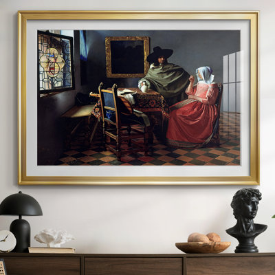 Le verre de vin -Johannes Vermeer-Toile tendue avec châssis-c. 1660