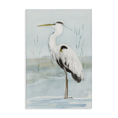 Standing White Egret Canvas Wall Art by Sally Swatland