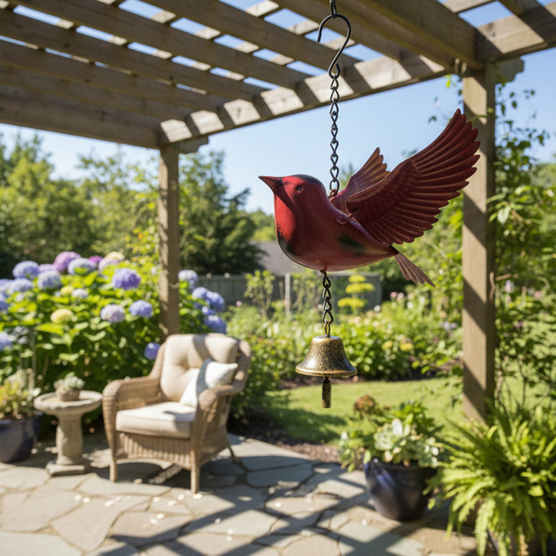 Metal Cardinal Wind Chime