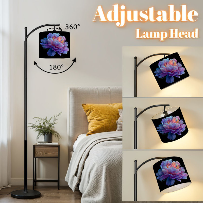 Lampe sur pied Arc Botanical Peony Dewdrops