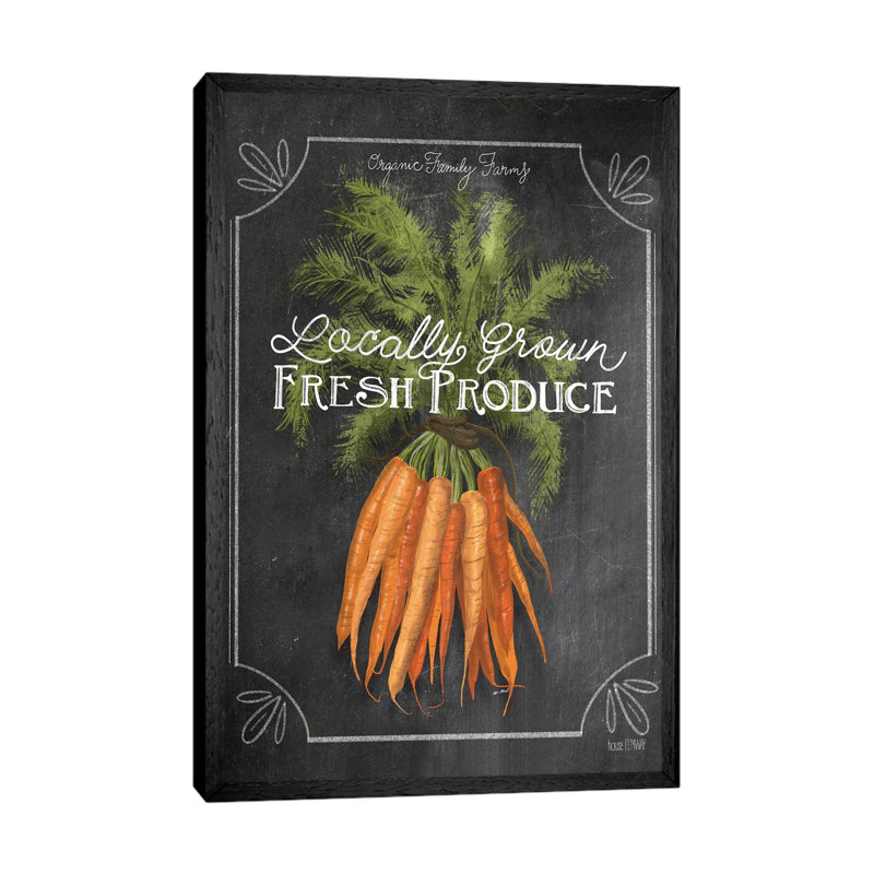 Fresh Carrots by House Fenway - Painting on Canvas, 101.6cm H x 66.04cm W x 3.81cm D, Black Framed