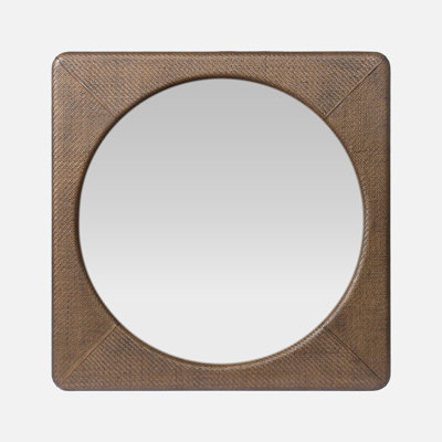 Square Rattan Wall Mirror - Dark by Stanley Furniture