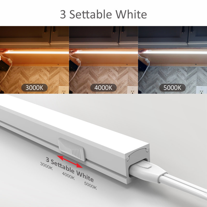 Leetdud encastré sous le comptoir, super lumineux AC120V 3CCT 3000K / 4000K / 5000K connectable, ultra mince, sous le comptoir pour la cuisine