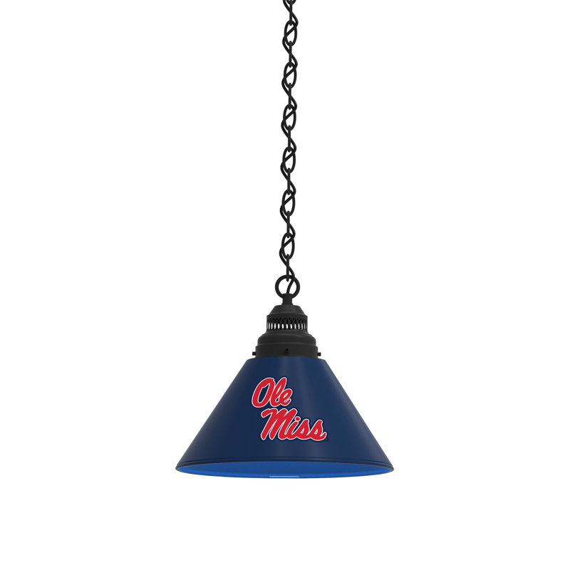 1 - Light Single Pendant, Black, Ole Miss Rebels