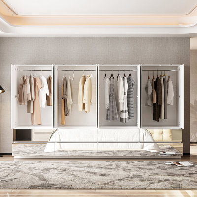Grande armoire de 126 po avec 8 portes miroir