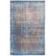 Tapis décoratif bleu ardoise en laine de conception unique 5 pi 5 po X 8 pi 11 po noué à la main 1980S