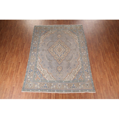 Handmade Gray Traditional Area Rug 8x11