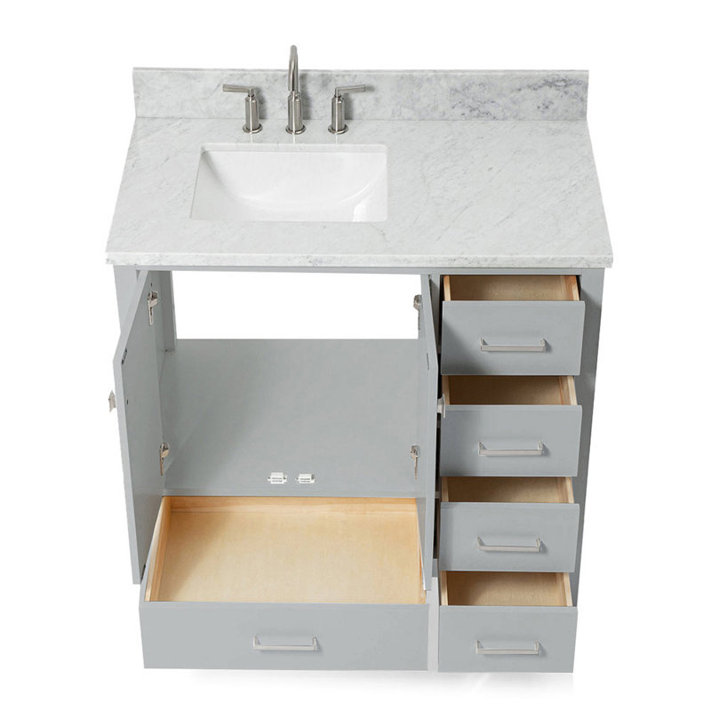 Ensemble de meuble-lavabo simple 43 po Flynt, gris