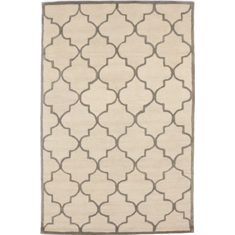 Tapis oriental crème et brun moderne 5 x 8