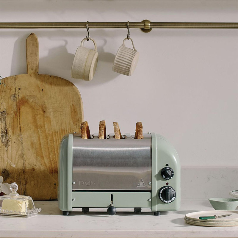 4 Slice Classic Toaster Matt Sage Green