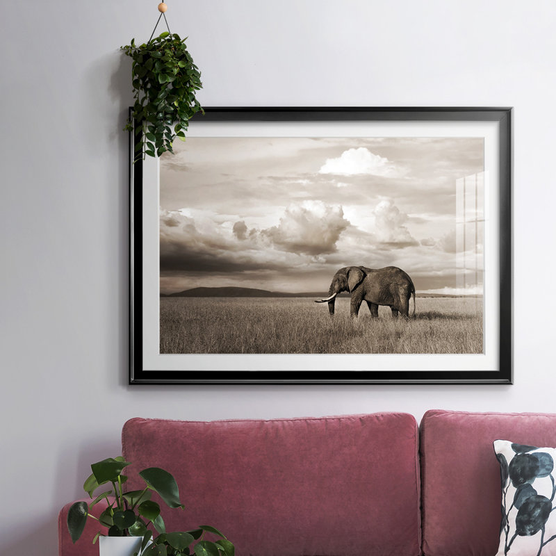 Maasai Majesty Sepia, reproduction d'art encadrée, Noir, H 15 po x l 21 po x P 1,5 po