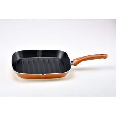 Poêle gril antiadhésive en aluminium 9 po
