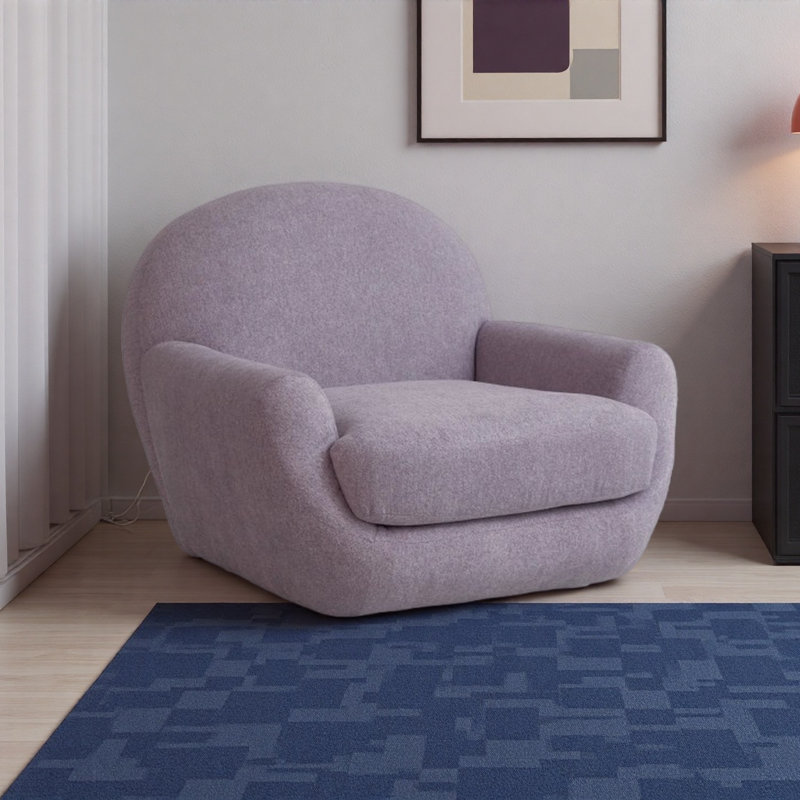 Chaise de loisirs crémeuse simple avec un grand confort., Mauve