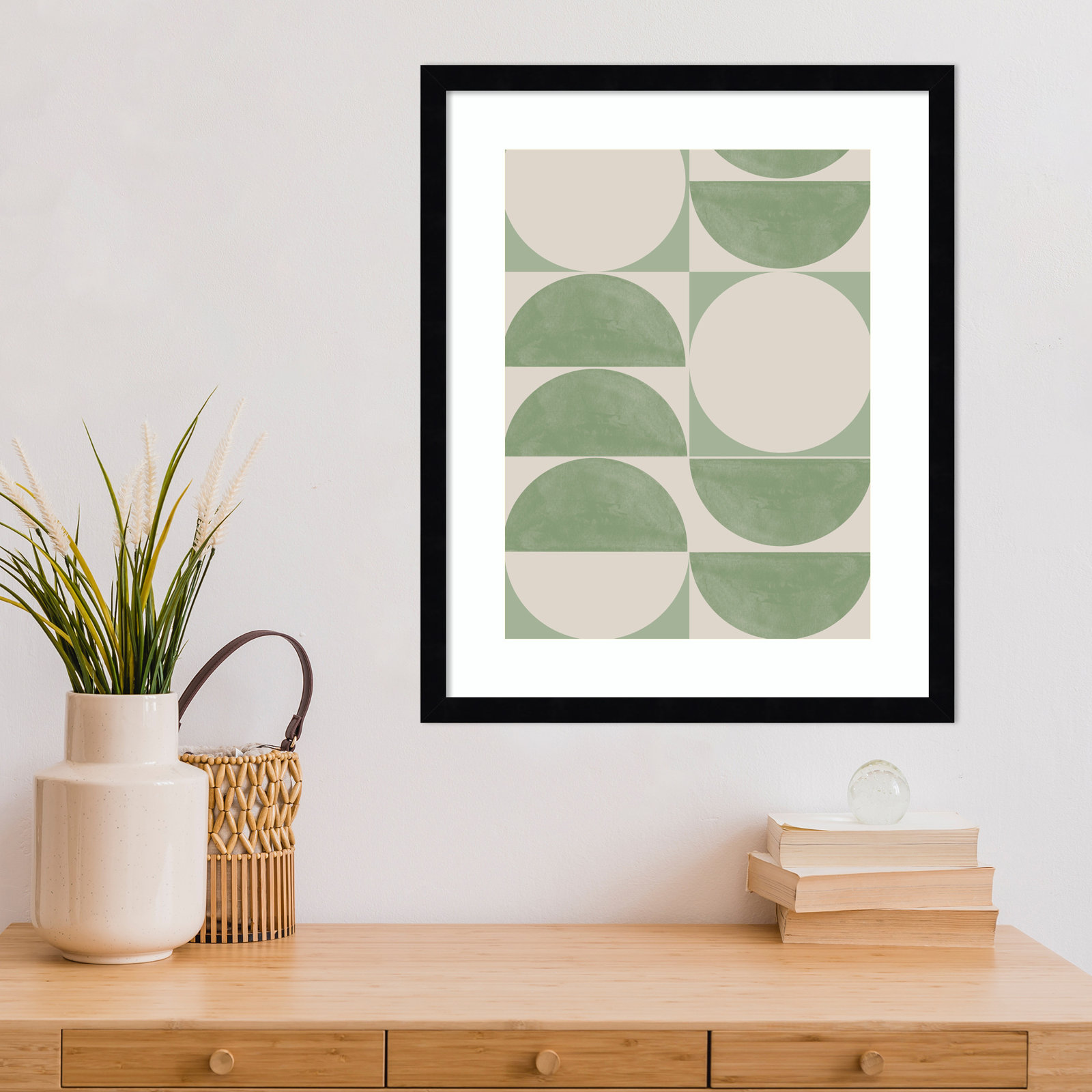 Mid Century Modern 01 Print, Black, 21" H x 17" W